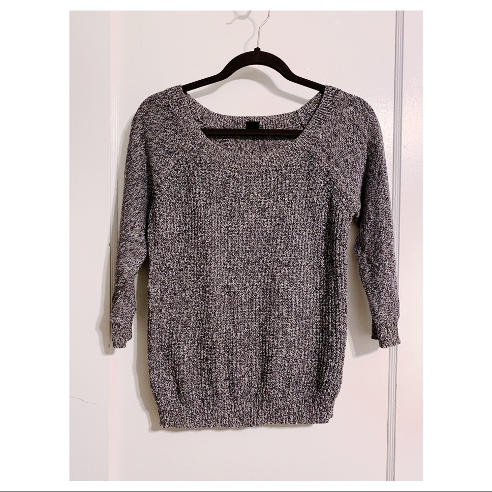 Ann Taylor - Grey Knit 3/4 Sleeve Sweater